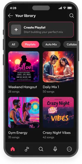 Music app membership screen