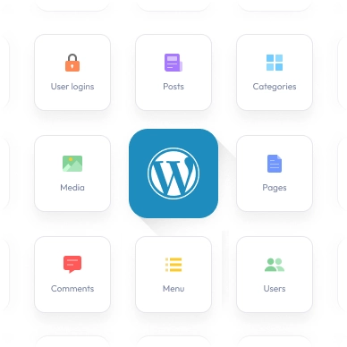 Illustration of AppMySite turning WordPress sites into apps without coding.