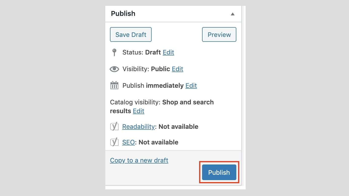 Publish product