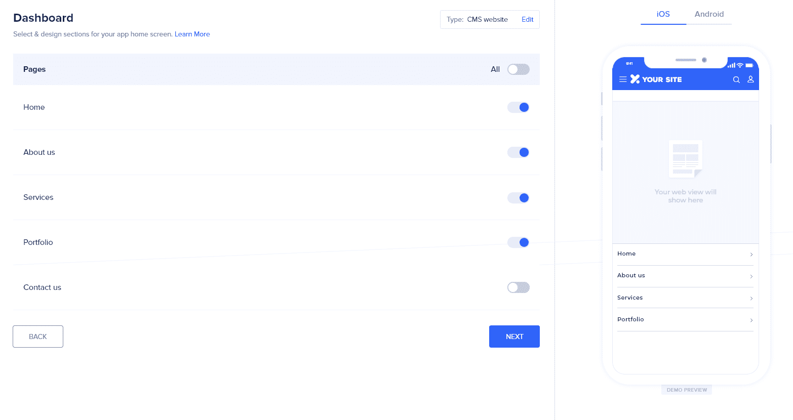 select pages