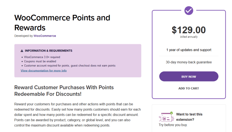 WooCommerce points and rewards plugin