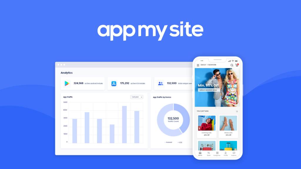 AppMySite’s no-code app builder for fast and easy development